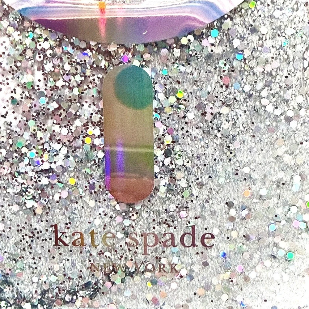 NWOT Kate Spade iPhone 15 Pro Case Liquid Glitter MagSafe Iridescent